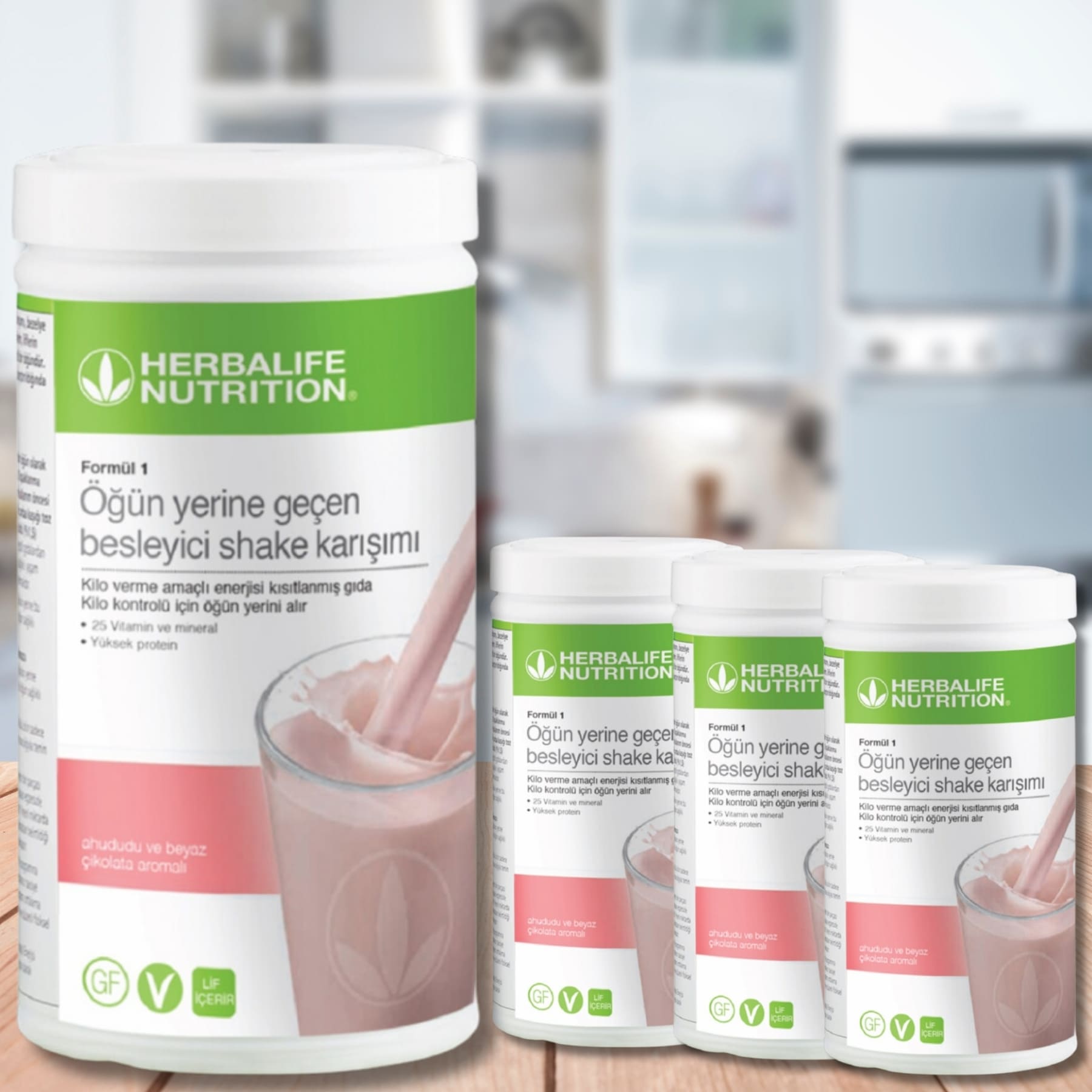 Herbalife Ahududu ve Beyaz Çikolatalı Aromalı Shake 4’lü Paket Herbalife Ahududu ve Beyaz Çikolatalı Aromalı Shake 4’lü Paket