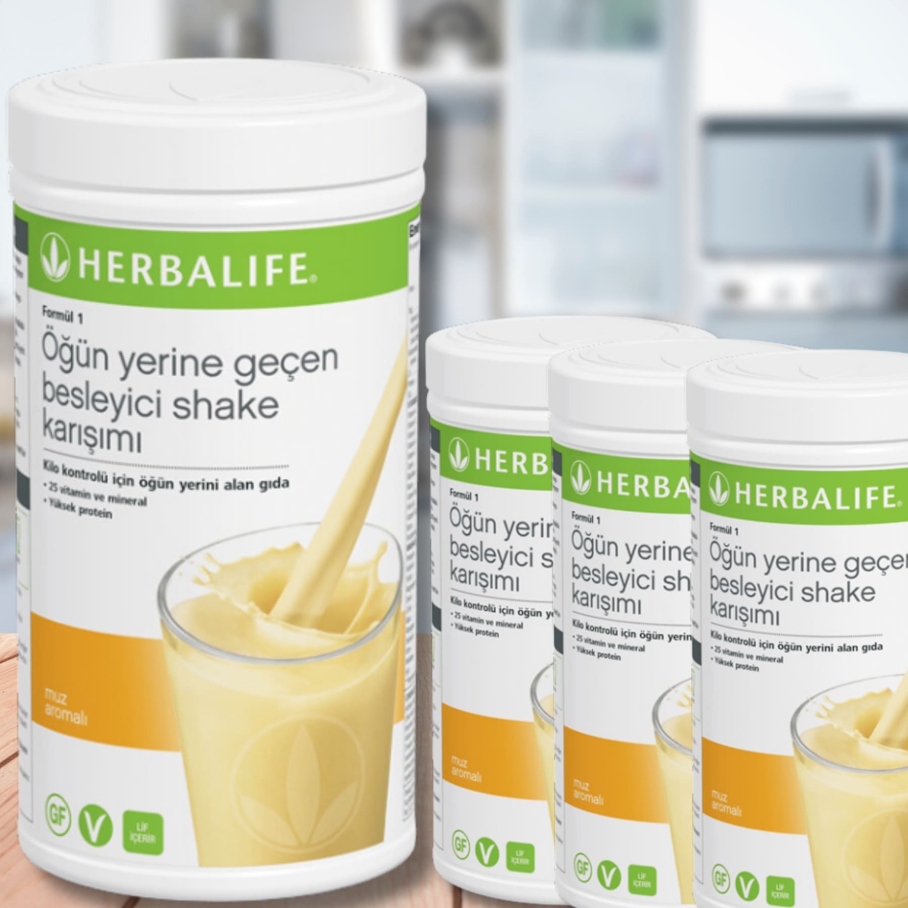 Herbalife Muzlu Aromalı Shake 4'lü Paket Herbalife Muzlu Aromalı Shake 4'lü Paket