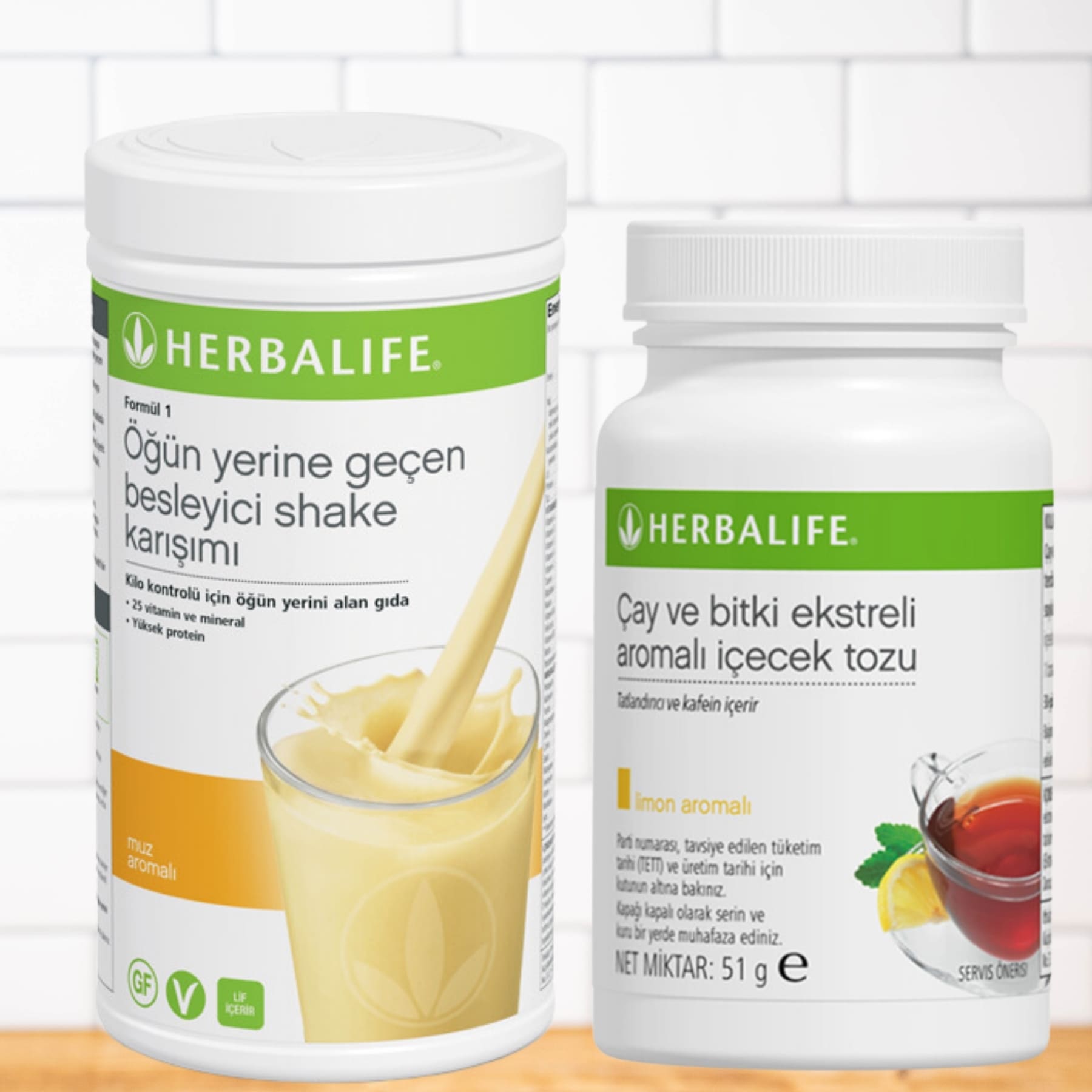 Herbalife Muzlu Shake ve Herbalife Limonlu Çay 51 Gr Herbalife Muzlu Shake ve Herbalife Limonlu Çay 51 Gr