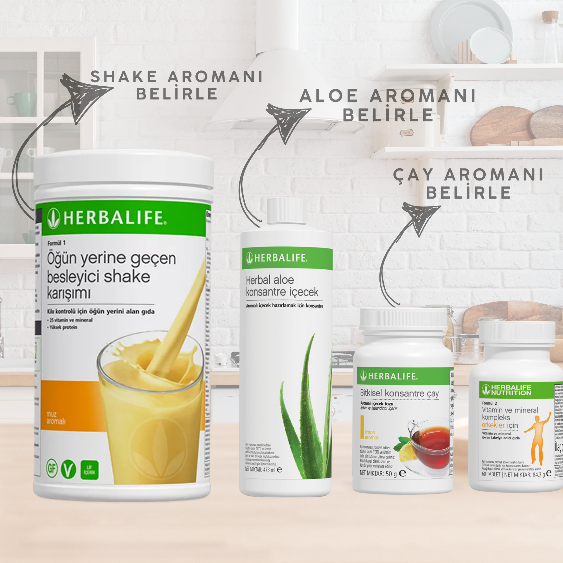 shake+aleo+50 gram çay +erkek vitamini ++ Herbalife Erkek Aşağı Kilo Kontrol Seti 2 Vitamin Destekli Set - Görsel 1